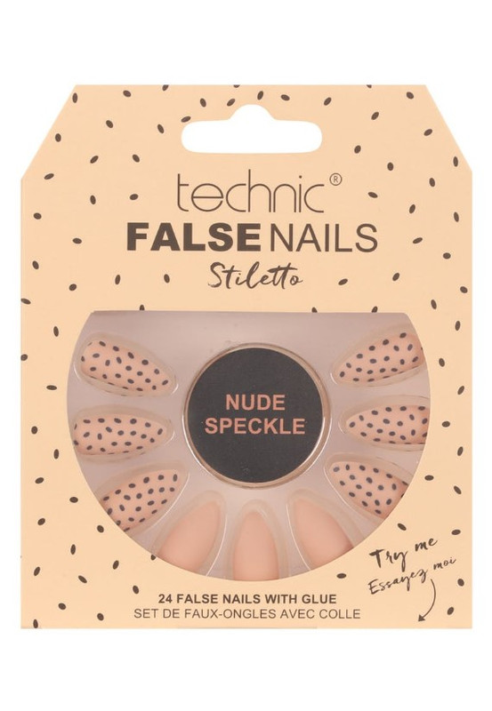 Technic False Nails Stiletto Nude Speckle