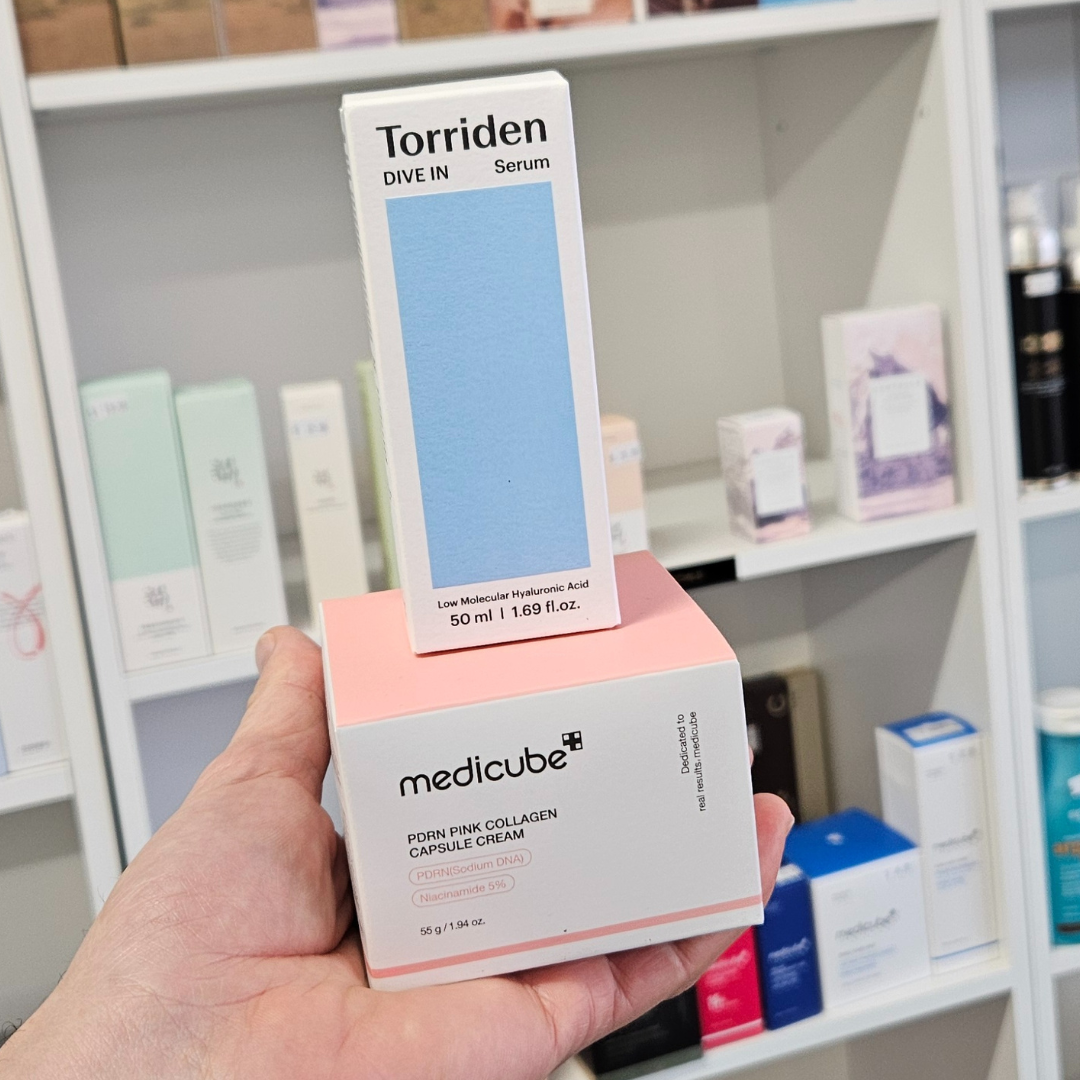 Our Recommended Duo for Dry and Dehydrated Skin: Torriden DIVE IN Hyaluronic Serum and Medicube PDRN Pink Collagen Capsule Cream