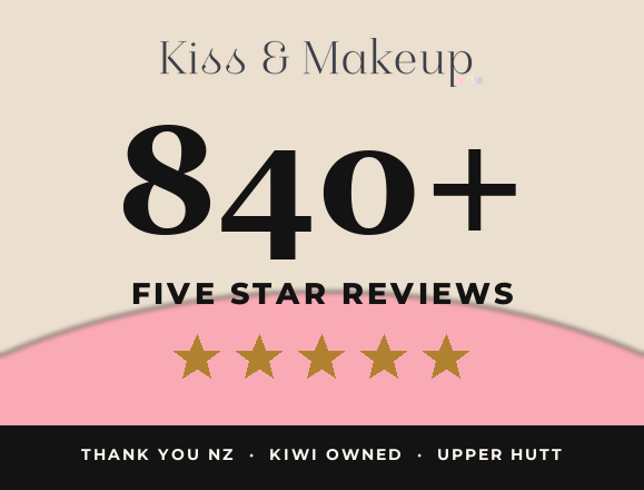 840+ five-star Google reviews for Kiss and Makeup, a Kiwi owned beauty store in Upper Hutt