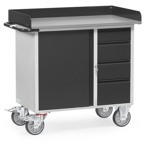 Werkstattwagen mit Schrank und Schubladen Type 90 12452 16 Ladefläche 985x590mm  mit Abrollrand