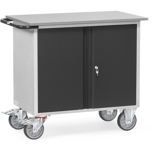 Werkstattwagen mit 2-türigem Schrank Type 90 2456 16 Ladefläche 985x590mm