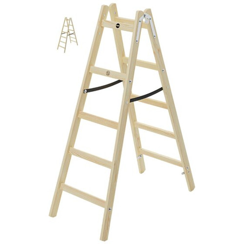Holz-Doppelsprossen-Leiter 2x6 Type 71 8765 611