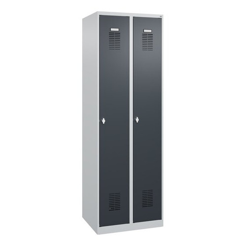 Garderobenschrank 2x300 mm, Anthrazitgrau, Type 75 8055 201