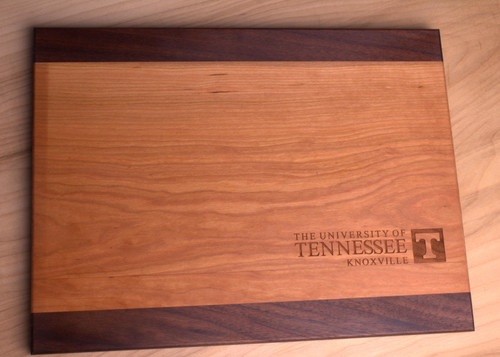 University Of Tennessee Cutting Board Cherry and Walnut 10" x 12"