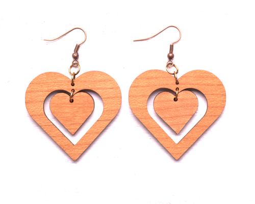 Floating Heart Cherry Earrings