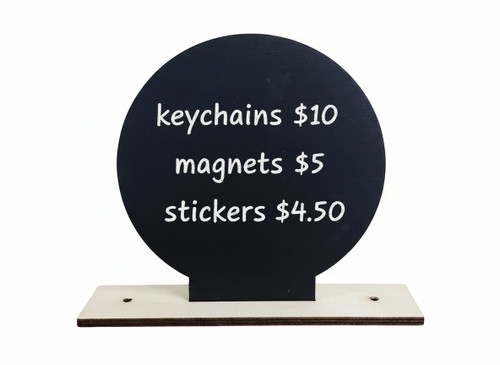Round Display topper with chalkboard paint