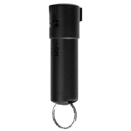 Police Magnum spin top pepper spray keychain black self defense weapons women safety kit essentials. Pocket travel size