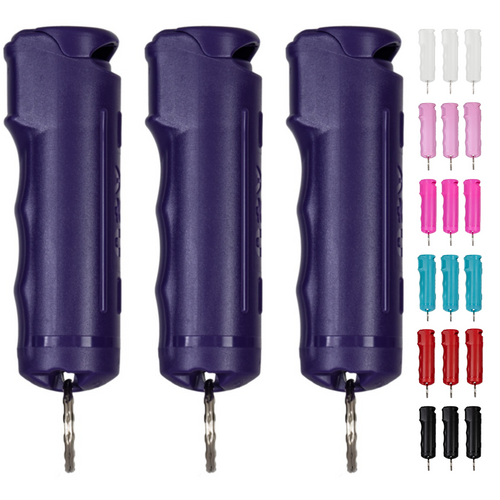 Police Magnum purple pepper spray keychain self defense weapons usa protection. Maximum heat strength OC spray with UV dye.