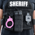 Police Magnum law enforcement sheriff pink handcuffs for women. Female officer and security guard equipment.