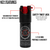 Police Magnum compact pepper spray black canister twist lock safety. Mini pepper spray self defence. Red police pepper spray for runners.