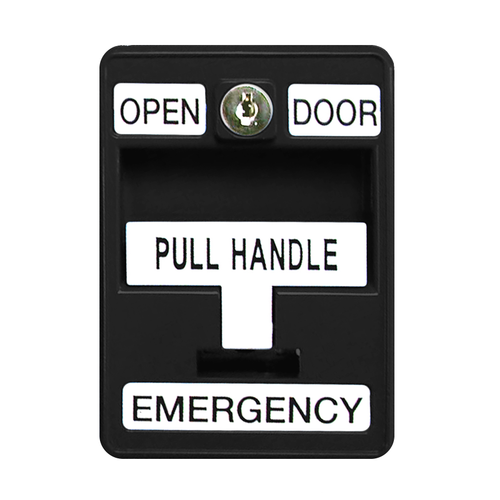 image:Emergency Pull Station - Black with Two SPDT (Form C) Switches