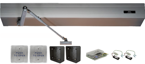 image:Push Arm HA8-LP Auto Operator Kit, 4-1/8in H x 5-1/8in D x 39in L, Operating Voltage 115VAC, 689/SP28 Aluminum