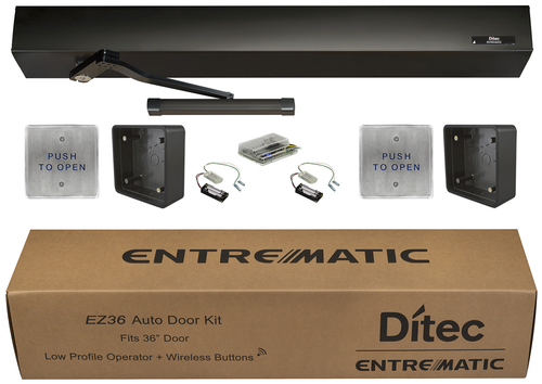 image:Right Hand Pull Arm HA8-LP Auto Operator Kit, 4-1/8in H x 5-1/8in D x 39in L, Operating Voltage 115VAC, 710/313 Dark Bronze