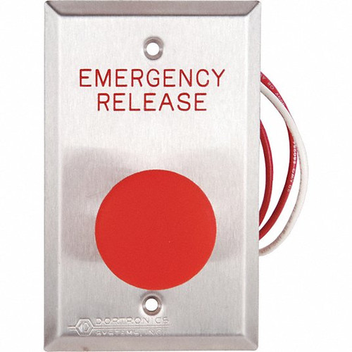image:Dortronics Waterproof Pneumatic Red Mushroom Button, "PUSH TO STANDBY"