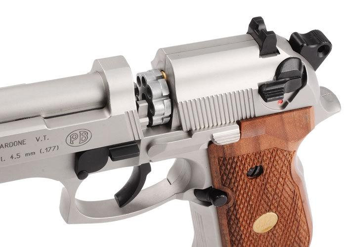 Umarex Beretta 92F Nickel Wood Grips Bradford Stalker Gun Shop