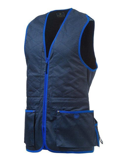 Beretta Trap Cotton Vest In Navy & Beretta Blue