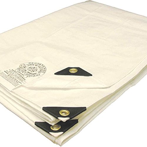 Tarplex 30 ft. x 40 ft. Fire Retardant Construction Tarp White 7 Mil Poly Tarp