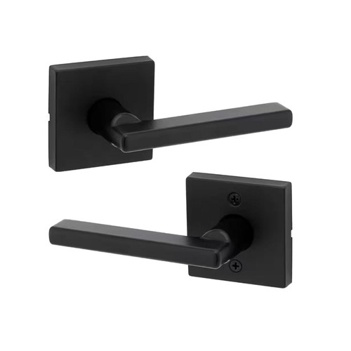 KWIKSET 720HFLSQT514CP Halifax Square Matte Black Hall/Closet Passage Door Lever