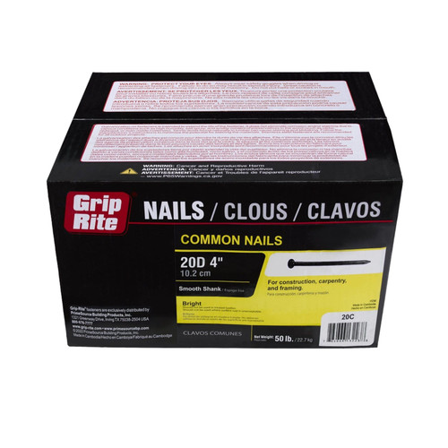GRIP-RITE 20C #6 x 4 in. 20D Bright Common Nails (50 lb.) (1450/Pack)
