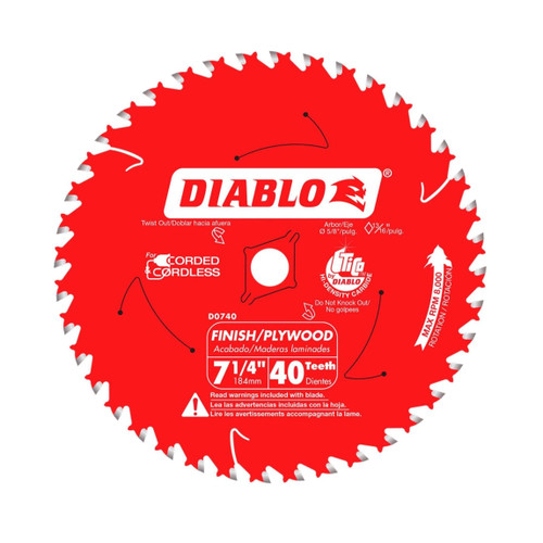 DIABLO D0740A 7-1/4 in. x 40-Teeth Finish Saw Blade for Wood