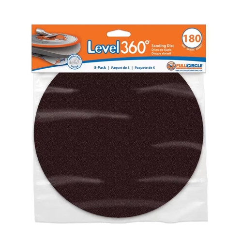 FULL CIRCLE SD180-5 8-3/4 in. 180 Grit Level 360 Hook & Loop Disc (5-Pack)