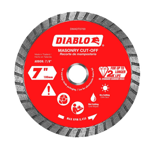 DIABLO DMADT0700 7 in. Diamond Turbo Masonry Cut-Off Disc