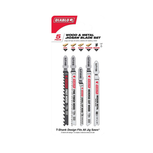 DIABLO DJT5S Jig Saw Blade 5-Piece Set for Wood & Metal