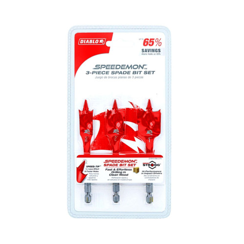 DIABLO DSP1910-S3 3-Piece Spade Bit Set for Wood