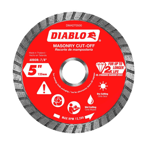 DIABLO DMADT0500 5 in. Diamond Turbo Masonry Cut-Off Disc