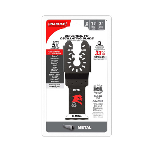DIABLO DOU125BF3 1-1/4 in. Steel Demon™ Universal Fit Bi-Metal Oscillating Blades for Metal (3-Pack)
