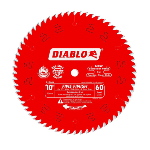 DIABLO D1060X 10 in. x 60-Teeth Fine Finish Saw Blade for Wood