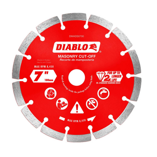 DIABLO DMADS0700 7 in. Diamond Segmented Masonry Cut-Off Blade