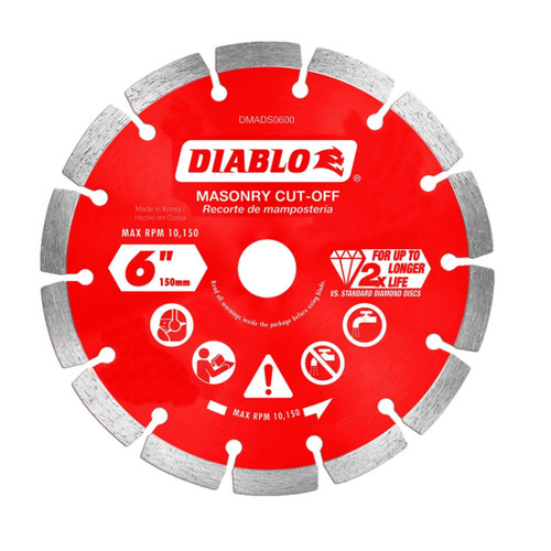 DIABLO DMADS0600 6 in. Diamond Segmented Masonry Cut-Off Disc