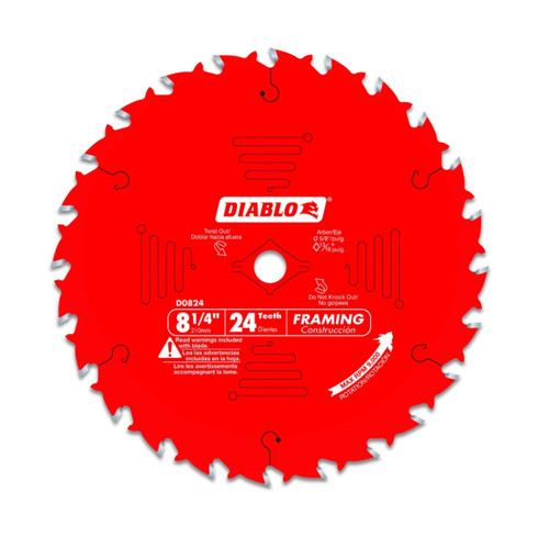 DIABLO D0824X 8-1/4 in. x 24-Teeth Framing Saw Blade for Wood