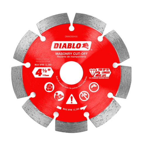 DIABLO DMADS0450 4-1/2 in. Diamond Segmented Masonry Cut-Off Blade