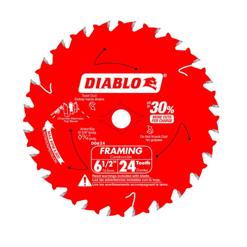 DIABLO D0624A 6-1/2 in. x 24-Teeth Framing Saw Blade for Wood