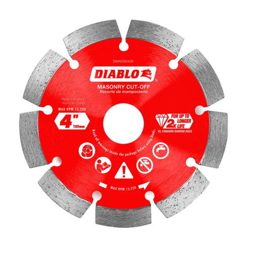 DIABLO DMADS0400 4 in. Diamond Segmented Masonry Cut-Off Blade