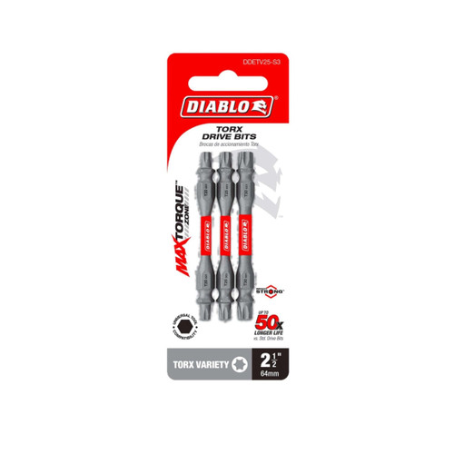 DIABLO DDETV25-S3 2-1/2 in. Double-Ended Torx Drive Bits (3-Piece)