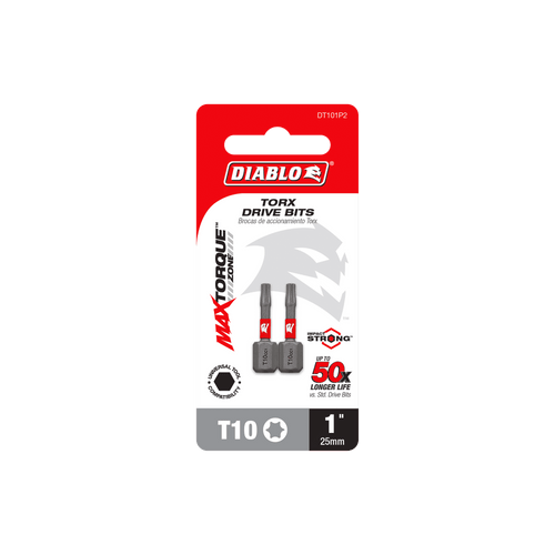 DIABLO DT101P2 1 in. #10 Torx Drive Bits (2-Pack)