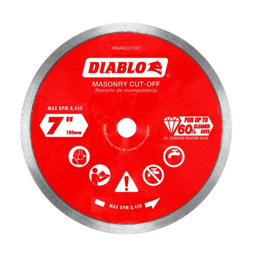 DIABLO DMADC0700 7 in. Diamond Continuous Rim Masonry Cut-Off Disc