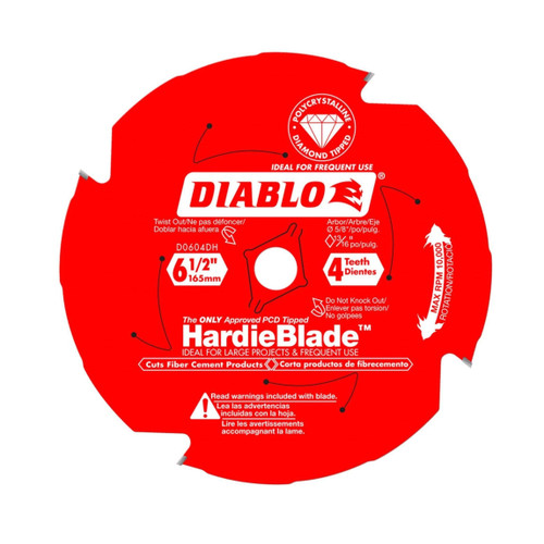 DIABLO D0604DHA 6-1/2 in. x 4 Tooth (PCD) Fiber Cement Hardie Saw Blade