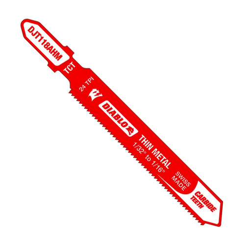 DIABLO DJT118AHM 3-1/4 in. 24TPI Carbide Jig Saw Blade for Thin Metal