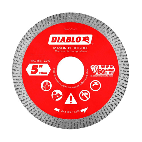 DIABLO DMADC0500 5 in. Diamond Continuous Rim Masonry Cut-Off Disc