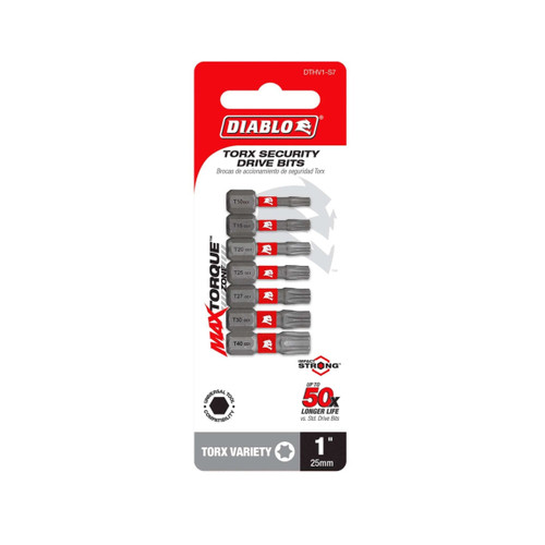 DIABLO DTV1-S7 Assorted 1 in. Torx Drive Bits (7-Piece)