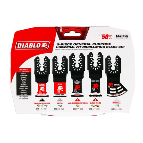 DIABLO DOU5S 5-Piece Universal Fit General Purpose Oscillating Blade Set