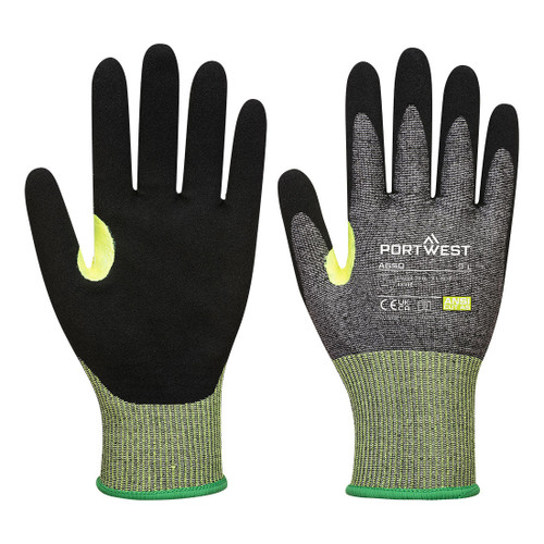 PORTWEST A650G8RM - VHR15 Nitrile Foam Glove - Gray/Black - M