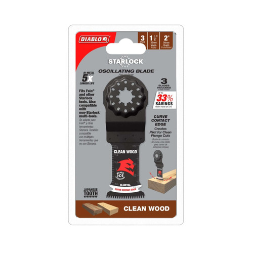 DIABLO DOS125JBW3 1-1/4 in. Demo Demon™ Starlock Bi-Metal Oscillating Blades for Clean Wood (3-Pack)