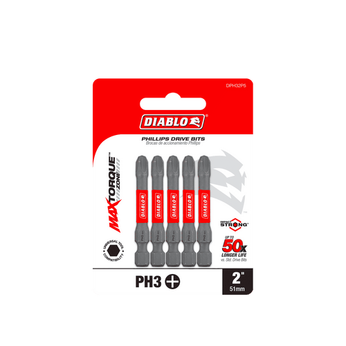 DIABLO DPH32P5 2 in. #3 Phillips Drive Bits (5-Pack)