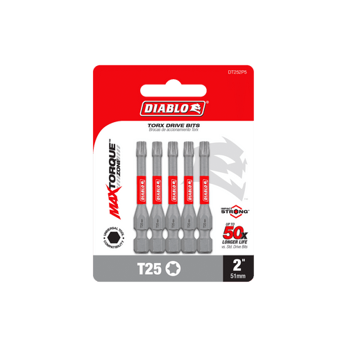 DIABLO DT252P5 2 in. #25 Torx Drive Bits (5-Pack)