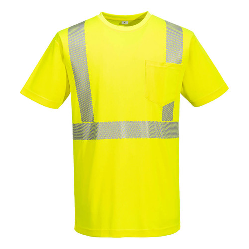 PORTWEST L044YERL - Hi-Vis Lightweight T-Shirt S/S - Yellow - L